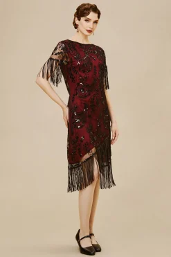 BABEYOND Flapper Dresses | Fringe<Embellished Sequin Fringe Art Deco Dress