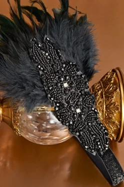 BABEYOND Feather | Feather<Embroidered Feather Shimmer Headband