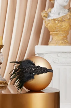 BABEYOND Feather | Feather<Embroidered Feather Shimmer Headband
