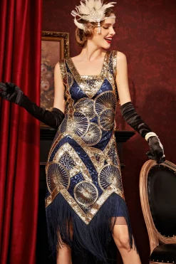 BABEYOND Flapper Dresses | Fringe<Embroidered Sequin Midi Prom Dress