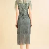 BABEYOND Flapper Dresses | Wedding Dresses<Exquisite Floral Fringe Flapper Dress