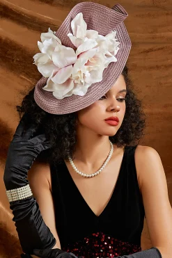 BABEYOND Fascinators<Exquisite Floral Sweep-Brim Fascinator