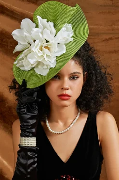 BABEYOND Fascinators<Exquisite Floral Sweep-Brim Fascinator