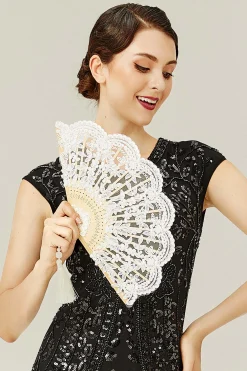 BABEYOND Fans<Exquisite Non-Foldable Lace Fan