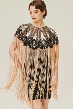 BABEYOND Shawls & Scarves | Bead<Eye-catching Sequin Fringe Flapper Shawl