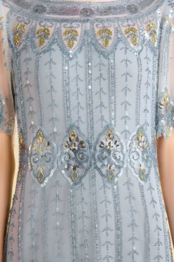 BABEYOND Flapper Dresses | Wedding Dresses<Floral Contrast Beaded Fringe Flapper Dress