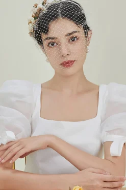 BABEYOND Fascinators | Lady<Flowery Tea Party Veil Fascinator