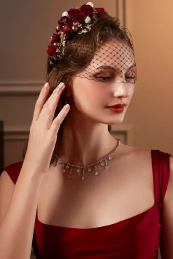 BABEYOND Fascinators | Lady<Flowery Tea Party Veil Fascinator