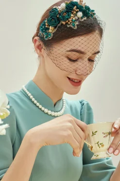 BABEYOND Fascinators | Lady<Flowery Tea Party Veil Fascinator