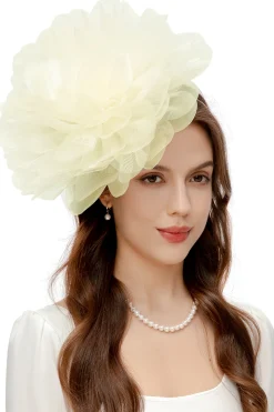 BABEYOND Fascinators<Fluffy Mesh Flower Headband Fascinator