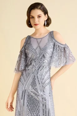 BABEYOND Evening Dresses | Sequin<Glamorous Cold-Shoulder Beaded Evening Gown