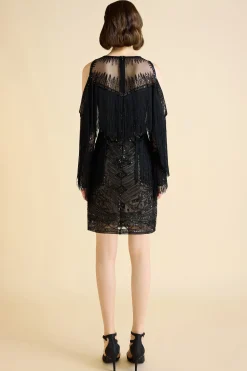 BABEYOND Flapper Dresses | Fringe<Glamorous Off-Shoulder Beaded Fringe Flapper Dress