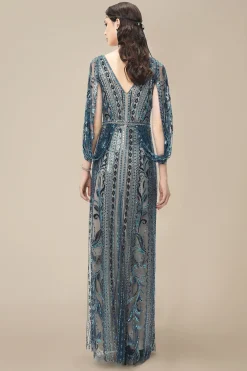 BABEYOND Evening Dresses | Formal Dresses<Glittering Sheer-Sleeve Sequined Evening Gown
