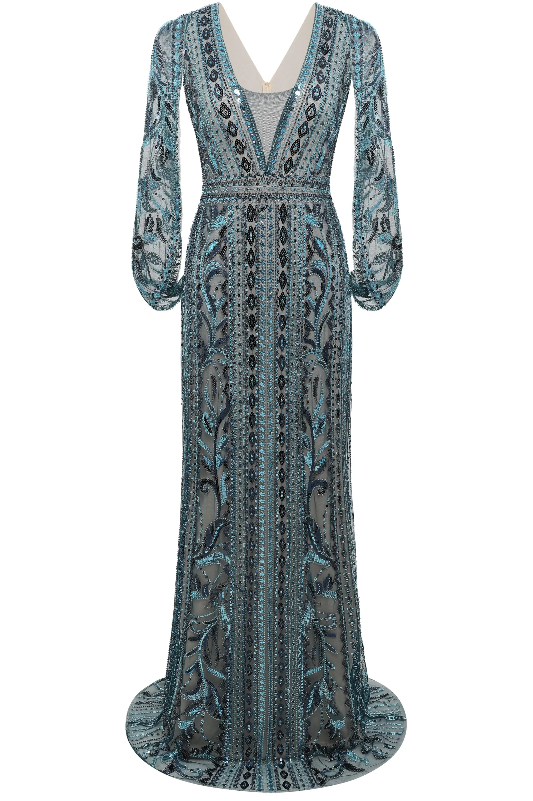 BABEYOND Evening Dresses | Formal Dresses<Glittering Sheer-Sleeve Sequined Evening Gown