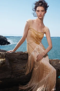 BABEYOND Evening Dresses | Sequin<Graceful Gradient Bead Fringe Evening Gown