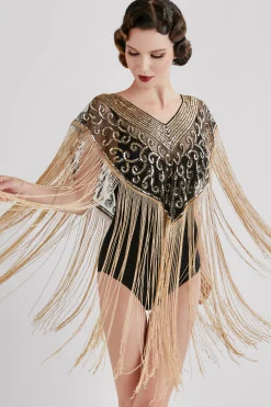 BABEYOND Shawls & Scarves<Heart Shaped Long Fringed Sequin Shawl