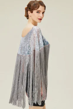 BABEYOND Shawls & Scarves<Heart Shaped Long Fringed Sequin Shawl