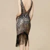 BABEYOND Flapper Dresses | Fringe<Iridescent Beaded V-Neck Prom Dress