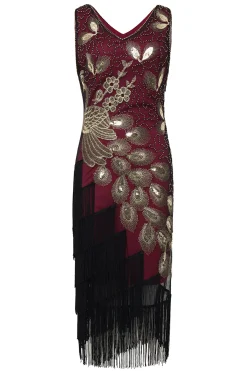 BABEYOND Flapper Dresses | Festivals<Irregular Tassel Hem Peacock Dress