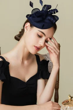 BABEYOND Fascinators<Lofty Pillbox Rose Fascinator