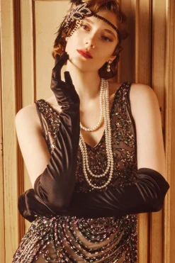 BABEYOND Gloves | Vintage<21.6" Long Satin Stretchy Flapper Gloves