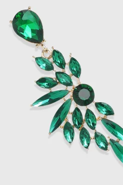 BABEYOND Earrings<Luxurious Emerald Leaf-Shaped Earrings