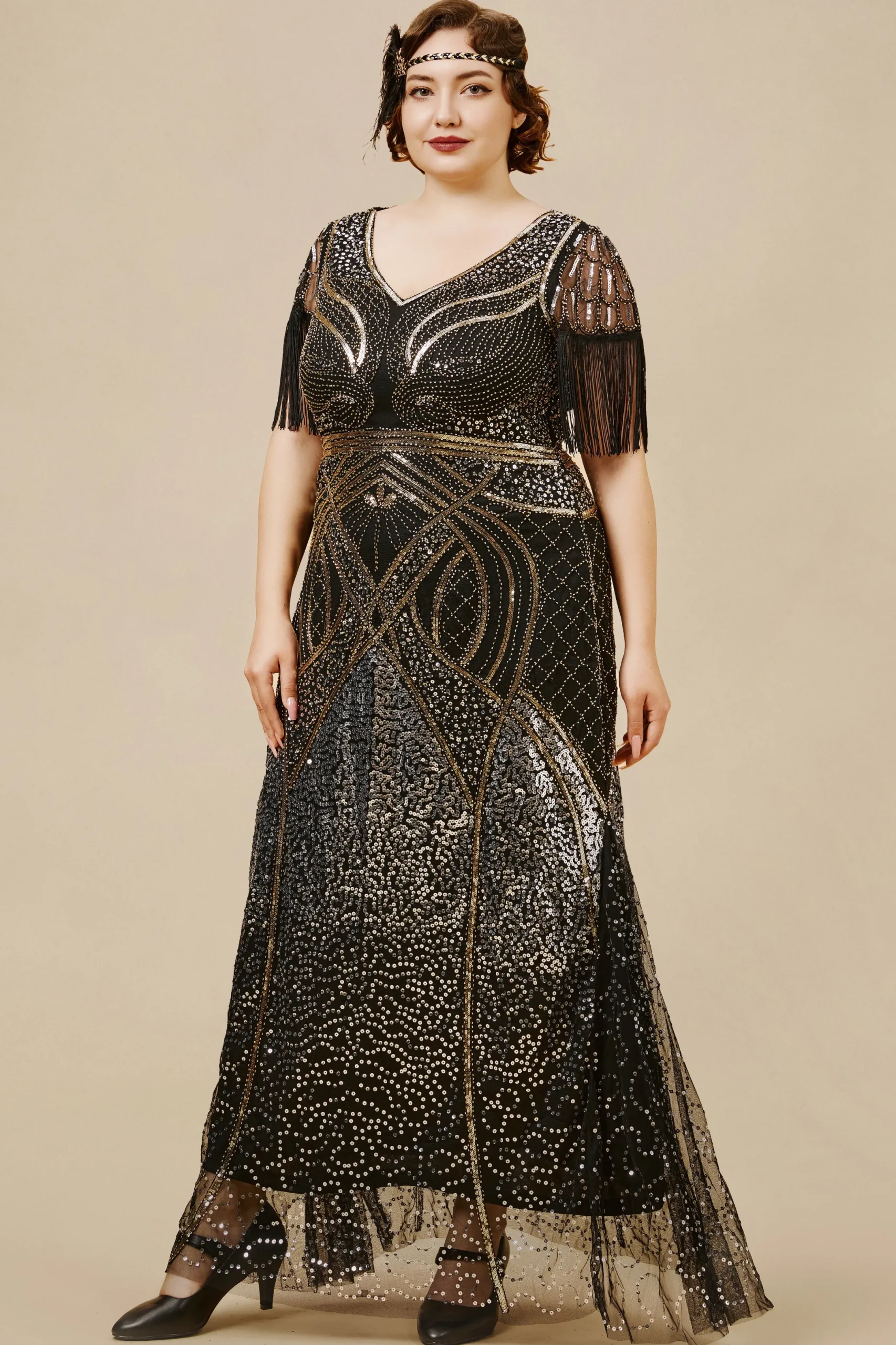 BABEYOND Plus Size<Mermaid Hem Maxi Bodycon Cocktail Plus Size Dress