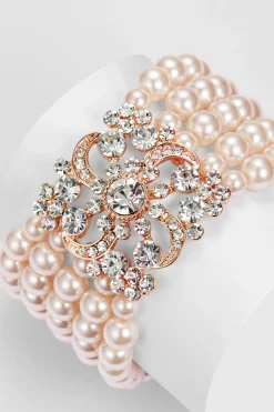BABEYOND Bracelets | Rhinestone<Multilayer Pearl Rhinestone Link Bracelet