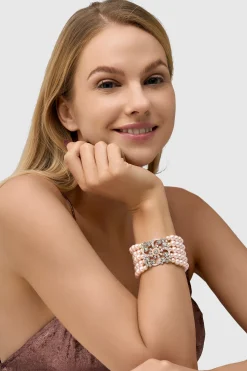 BABEYOND Bracelets | Rhinestone<Multilayer Pearl Rhinestone Link Bracelet