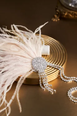 BABEYOND Feather | Chain<Ostrich Feather Rhinestone Headpiece