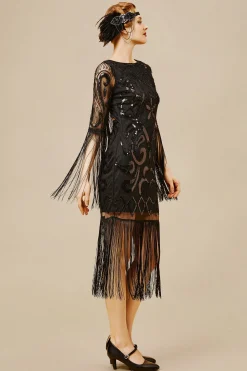 BABEYOND Flapper Dresses | Fringe<Paisley Cut-out Backless Fringe Dress