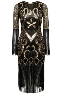 BABEYOND Flapper Dresses | Fringe<Paisley Cut-out Backless Fringe Dress