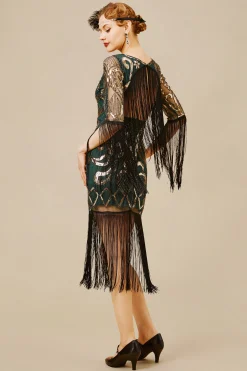 BABEYOND Flapper Dresses | Fringe<Paisley Cut-out Backless Fringe Dress