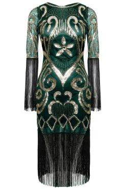 BABEYOND Flapper Dresses | Fringe<Paisley Cut-out Backless Fringe Dress