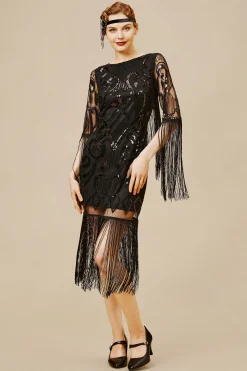 BABEYOND Flapper Dresses | Fringe<Paisley Cut-out Backless Fringe Dress