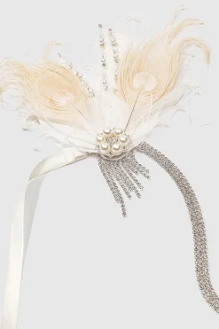BABEYOND Feather | Rhinestone<Pearl Rhinestone Feather Headband