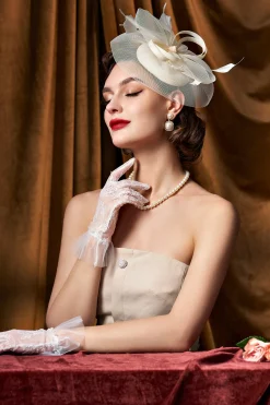 BABEYOND Fascinators<Pillbox Feather Bow Knot Fascinator