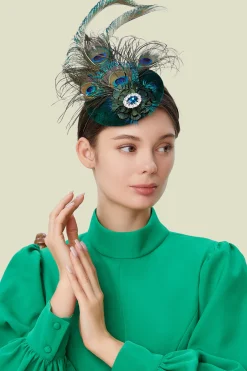 BABEYOND Fascinators | Vintage<Pillbox Peacock Flapper Fascinator