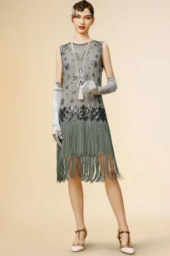 BABEYOND Flapper Dresses | Day Dresses<Princesse Tam Tam Floral Beading H-line Dress