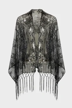 BABEYOND Shawls & Scarves | Bead<Radiant Beaded Sequin Floral Shawl