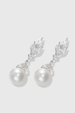 BABEYOND Earrings | Casual<Radiant Leaf-Embellished Pearl Drop Earrings