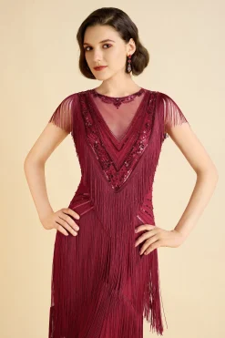 BABEYOND Flapper Dresses | Fringe<Radiant Sequin-Embellished Fringe Flapper Dress