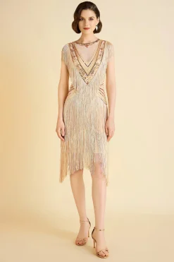 BABEYOND Flapper Dresses | Fringe<Radiant Sequin-Embellished Fringe Flapper Dress
