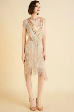 BABEYOND Flapper Dresses | Fringe<Radiant Sequin-Embellished Fringe Flapper Dress