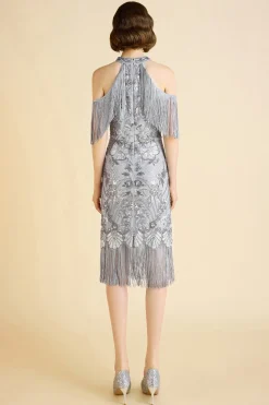 BABEYOND Flapper Dresses | Fringe<Refined Halter Neck Fringe Shoulder Flapper Dress