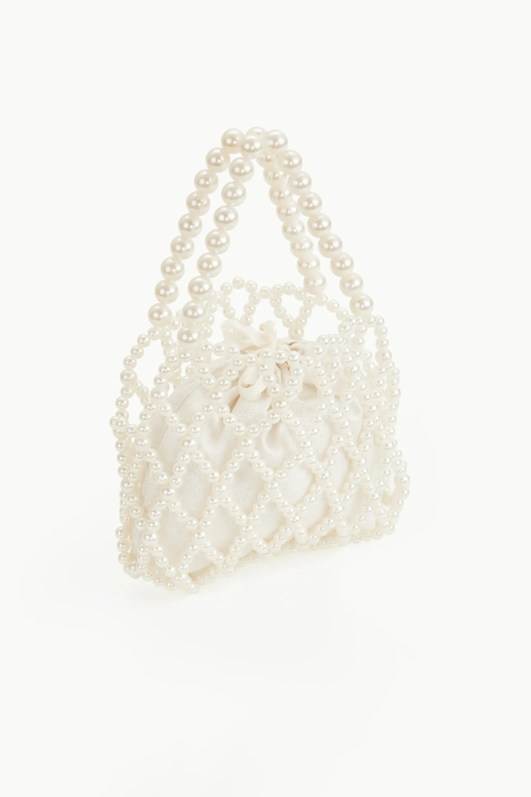 BABEYOND Handbags | Pearl<Reticulated Beaded Pearl Bucket Purse