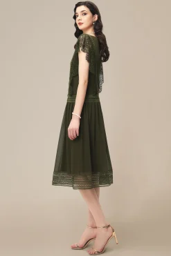 BABEYOND Day Dresses<Retro Charm Lace Trimmed Day Dress