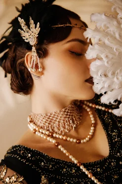BABEYOND Feather | Rhinestone<Retro Feather Gatsby Headband