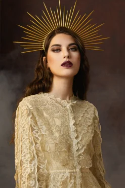 BABEYOND Halo Crown<Retro Goddess Sunburst Spiked Halo Crown