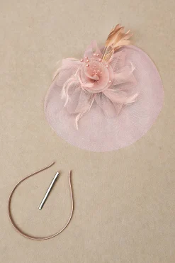 BABEYOND Fascinators<Retro Mesh Feather Beaded Fascinator